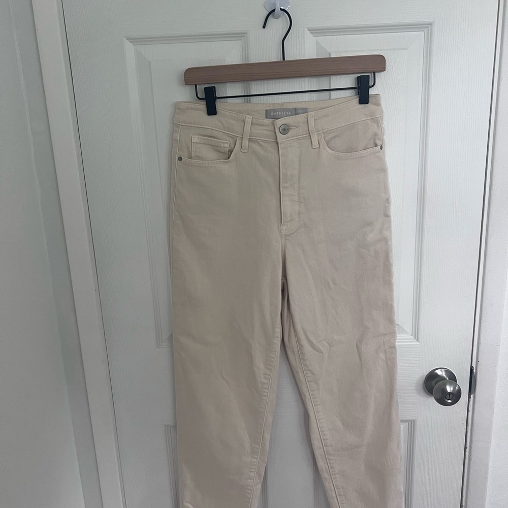 Athleta sculptek Skinny Jeans Cream Butter Size 6 EUC